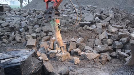 Concrete-Blocks-From-Old-Road-Demolitions-Are-Crushed-And-Recycled-For-New-Projects-Chievres-Air-Base-Belgium