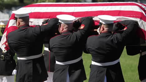Us-Marines-In-Dress-Uniform-Lay-A-Fallen-Soldier-To-Rest-At-Arlington-National-Cemetery-Washington-1