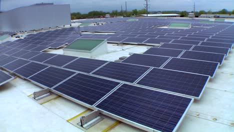 Solar-Panels-Are-Seen-On-Top-Of-A-Commercial-Building