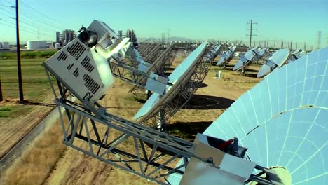 High-Angle-And-Rising-Shots-Of-A-Solar-Dish-Farm