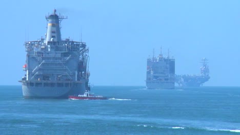 A-Ship-Passes-Through-The-Suez-Canal-Passing-A-Welcome-To-Egypt-Sign