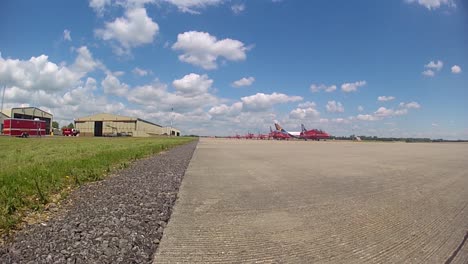 The-Raf-Red-Arrows-Taxiing-At-Fairford-Uk-2