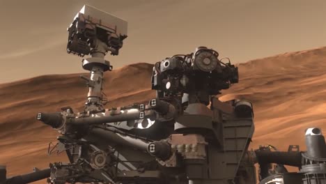NASA-Animation-Des-Neugier-Rovers,-Der-Die-Marsoberfläche-Erkundet-6