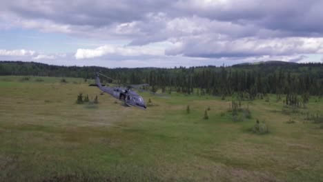 Various-Shots-Of-Blackhawk-Helicopters-Flying-Over-Alaska