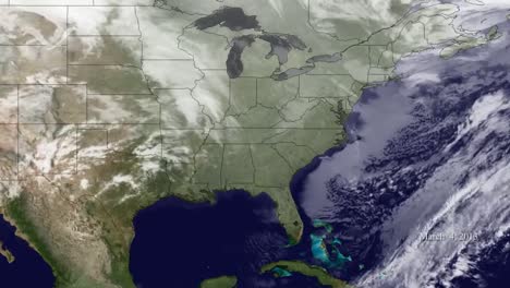 A-Weather-Map-Shows-Various-Storms-Passing-The-East-Coast-Of-The-Us-1