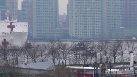 Us-Navy-Hospital-Ship-Comfort-Arrives-In-New-York-Harbor-To-Fight-The-Coronavirus-Covid19-Virus-Outbreak