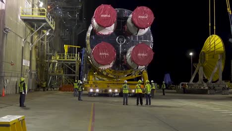 Nasa-the-First-Core-Stage-Of-A-Rocket-Being-Erected-At-the-Stennis-Space-Center