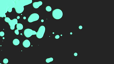 Animation-motion-abstract-green-liquid-spots-black-splash-background