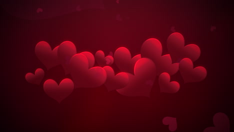 Animation-closeup-motion-small-romantic-hearts-with-abstract-lines-on-red-Valentines-day-shiny-background.