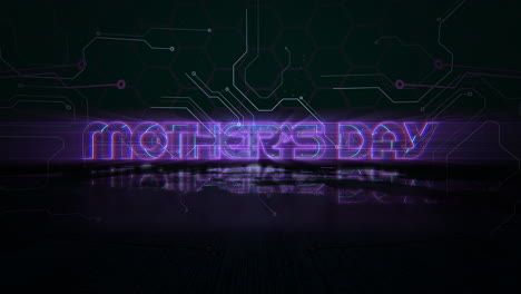 Animation-text-Mother-Day-and-cyberpunk-animation-background-with-computer-chip-and-neon-lights-1