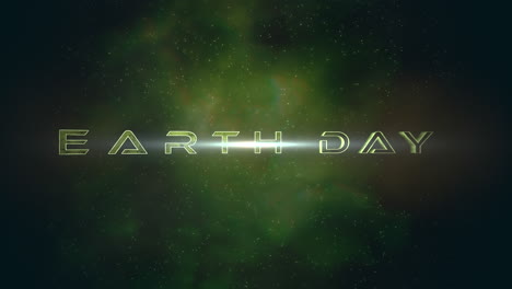 Animation-closeup-Earth-Day-text-with-motion-neon-lights-in-galaxy
