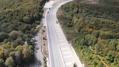 Aerial-View-Of-The-Two-Sides-Of-A-Highway-Surrounded-1