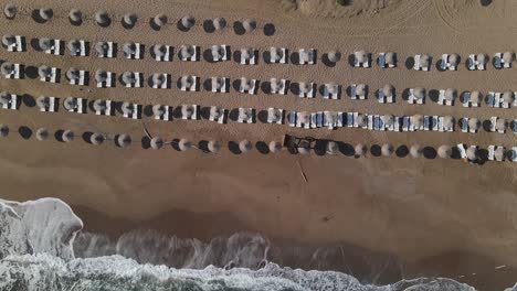 Drone-Shooting-Of-Empty-Beach-Umbrellas-Due-To-Coronavirus