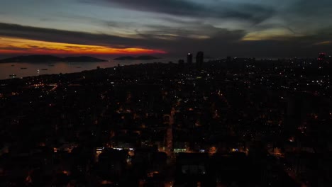 Aerial-Drone-Nigth-Dark-City-View