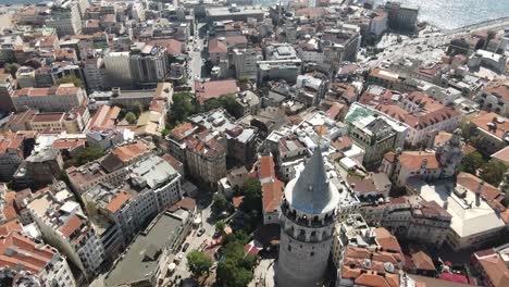 Drone-Volando-Torre-De-Galata-Estambul