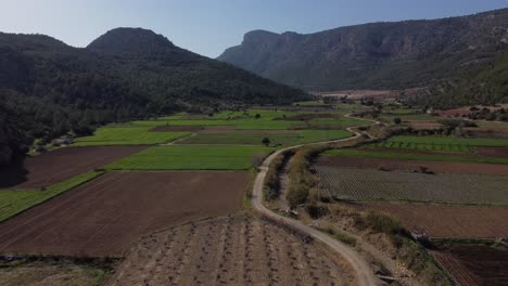 Drone-View-Of-Farmland-In-The-Valley