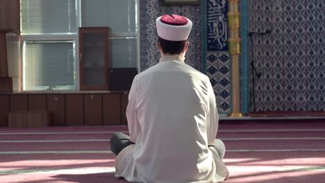 Man-Praying-Alone-in-Mosque