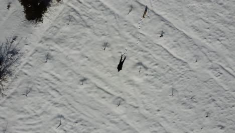 Imagen-De-Drone-Del-Hombre-Saltando-En-La-Nieve