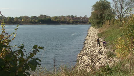 Germany-Rhine-stone-enbankment-zooms-in