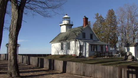 Michigan-white-frame-lighthouse