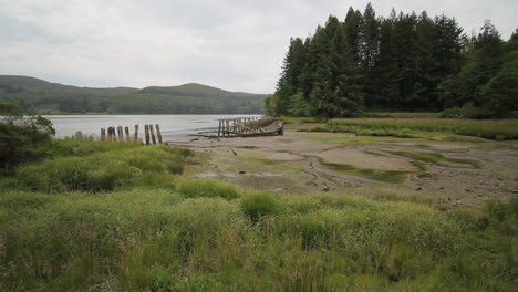 Oregon-Yakina-Bay-low-tide-with-bridge-ruin