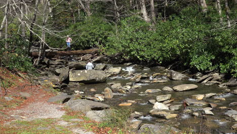 Arroyo-De-Las-Montañas-Humeantes-De-Tennessee-Y-Turistas