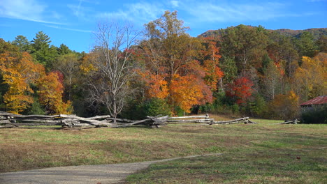 Tennessee-Smoky-Mountains-Zoom-Auf-Split-Rail-Zaun