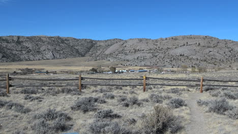 Wyoming-Devil&#39;s-Gate-Bereich-Mit-Zaun
