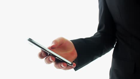 Businessman-Hands-Using-Mobile-Phone