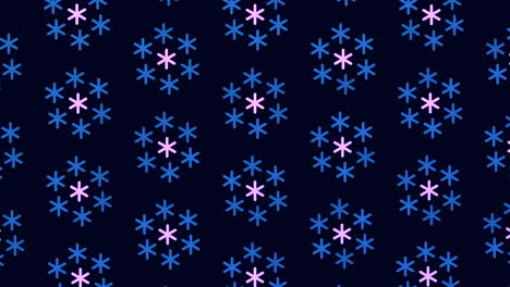 Abstract-neon-snowflakes-pattern