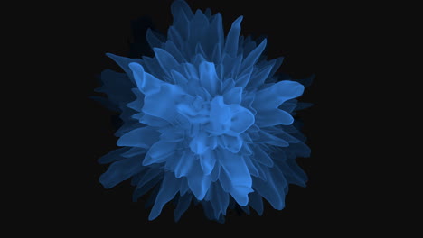 Abstrakte-Und-Mystische-Blaue-Blume-Im-Dunklen-Raum
