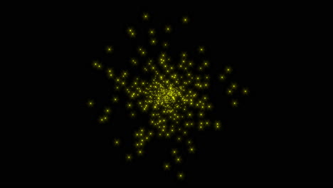 Pequeñas-Partículas-Amarillas-Y-Confeti-En-Galaxia