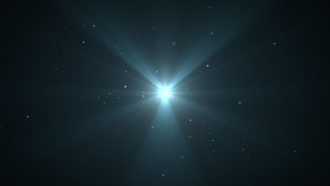 Star-flash-and-fly-blue-small-particles-on-shiny-background