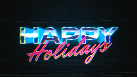Happy-Holidays-with-neon-text-and-noise-lines
