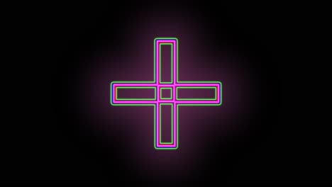 Neon-purple-cross-shape