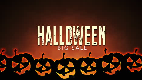 Halloween-and-Big-Sale-with-orange-pumpkins-in-night