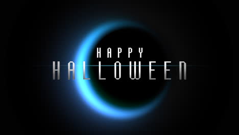 Fröhliches-Halloween-Auf-Blauem-Mond-Im-Dunklen-Raum