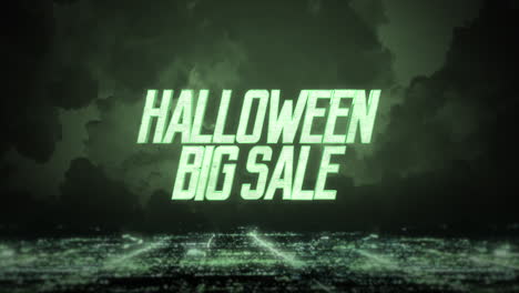 Halloween-Big-Sale-with-mystical-green-sky-and-light-of-night-city