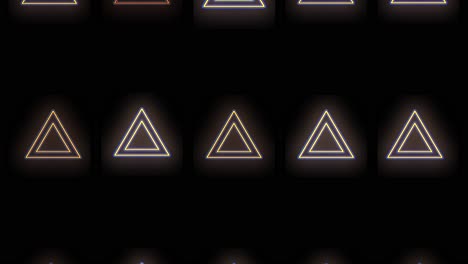 Patrón-De-Triángulos-Geométricos-Amarillos-Con-Luz-De-Neón
