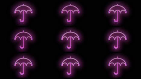 Lila-Regenschirmmuster-Mit-Neonlicht