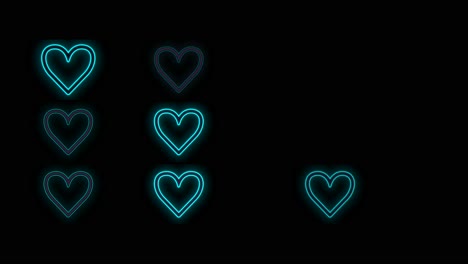 Neon-blue-love-hearts-pattern-in-night
