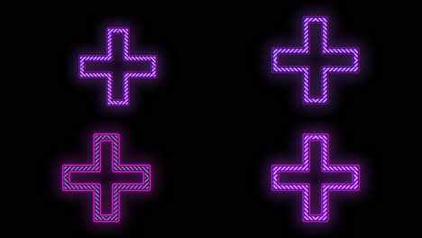 Purple-geometric-crosses-pattern-with-neon-light