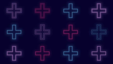 Neon-colorful-crosses-pattern