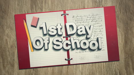1-st-Day-Of-School-with-pencil-and-paper-note-on-table