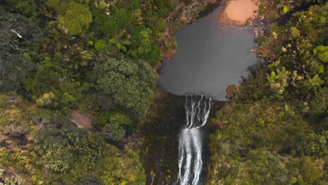 Kitekite-Falls-In-Neuseeland-Ist-Ein-Abgelegener-Wasserfall,-Der-Von-Grüner-Vegetation-Umgeben-Ist