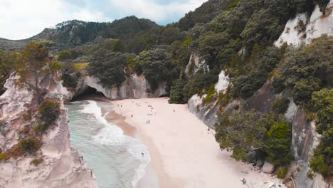 Drone-footage-over-Cathedral-Cove-and-Te-Hoho-Rock-in-New-Zealand