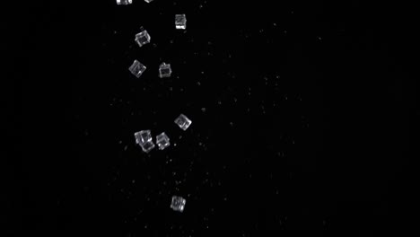 Ice-Cubes-with-Water-launched-upwards-with-a-black-background