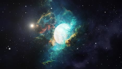 Nubes-Nebulosas-Y-Planetas-En-El-Gran-Universo,-Espacio