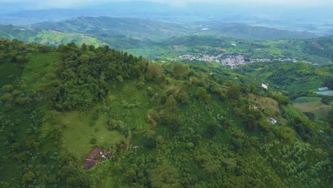 Aerial-shot-of-mountainside-in-Huila,-Colombia