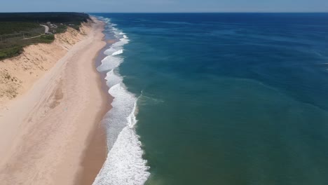 Atlantic-Ocean-Waves-Crash-Along-Beach-Shore-Coastline-Cape-Cod-Massachusetts